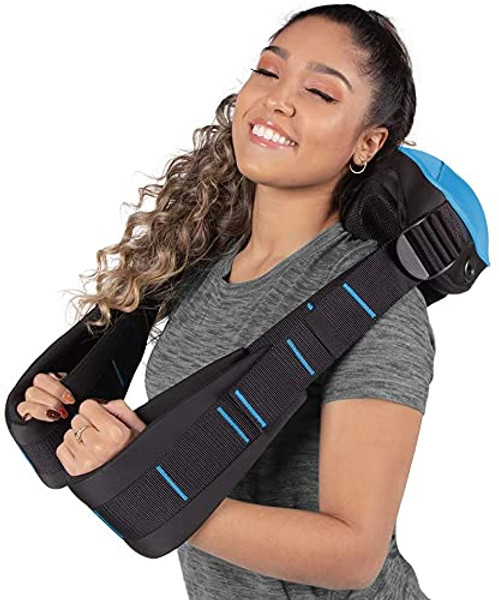 truMedic Shiatsu Neck, Back and Shoulder Massager with Heat, Deep Kneading 3D Massage for Muscle Pain Relief, MagicHands in Blue truMedic Shiatsu Neck, Back and Shoulder Massager with Heat, Deep Kneading 3D Massage for Muscle Pain Relief, MagicHands in Blue