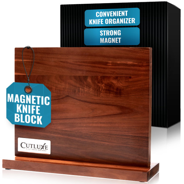 Cutluxe Magnetic Knife Holder – Magnetic Knife Block, Acacia Wood Knife Stand for Kitchen Counter, Slim & Double Sided, Powerful Magnet Strips, Organized Storage Rack & Modern Display Board Cutluxe Magnetic Knife Holder – Magnetic Knife Block, Acacia Wood Knife Stand for Kitchen Counter, Slim & Double Sided, Powerful Magnet Strips, Organized Storage Rack & Modern Display Board
