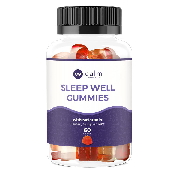 Calm by Wellness Sleep Well Gummies, Extra Strength Gummy with Melatonin, Natural Sleep Support Supplement, 30 Count