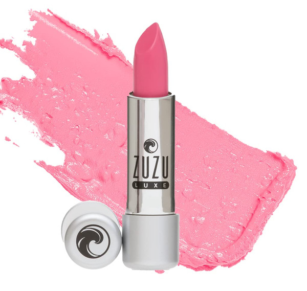 Zuzu Luxe Lip Color Lipstick (Dollhouse Pink - Bubblegum Pink/Cool Crème), Natural Hydrating Lipstick, Paraben Free, Vegan, Gluten-free, Cruelty-free, Non GMO, 0.13 oz