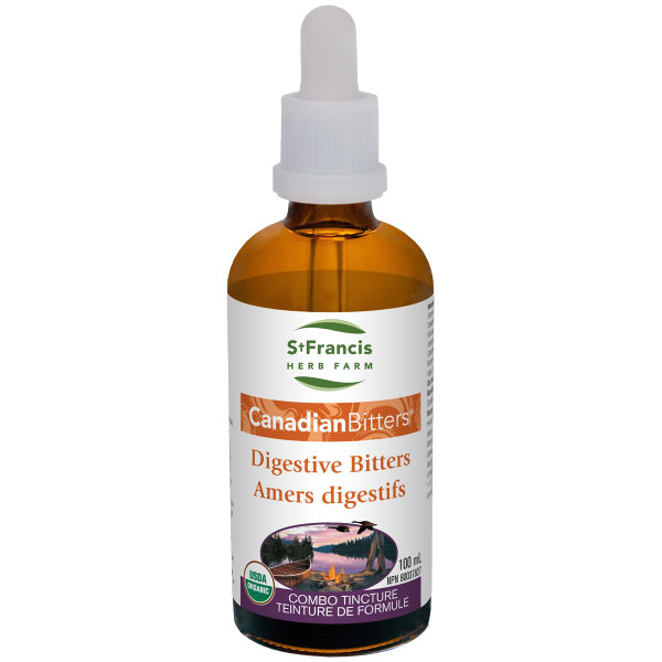 St. Francis Herb Farm - Digestive Bitters 100ml - Herbal Supplements - Organic, Non GMO, Vegan, Gluten Free, Dairy Free