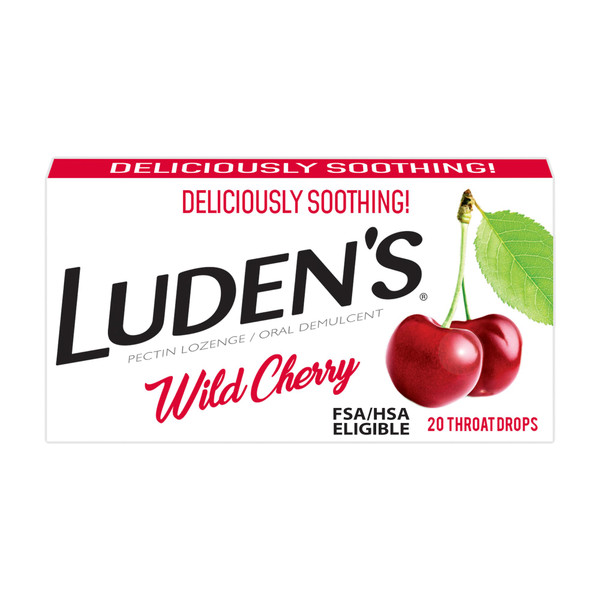 Luden's Soothing Throat Drops, Box Wild Cherry, 20 ct (Pack of 1)