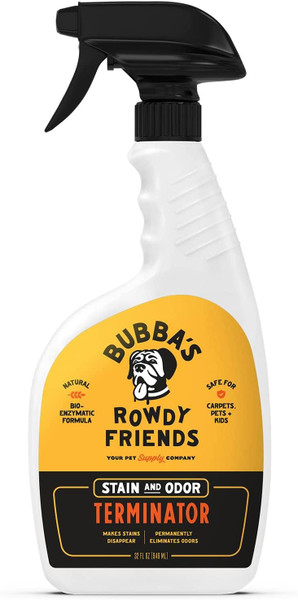 BUBBAS Super Strength Enzyme Cleaner - Pet Odor Eliminator - Carpet Stain Remover - Remove Dog & Cat Urine Odor from Mattress, Sofa, Rug, Laundry, Hardwood Floors and more. Puppy Training Supplies