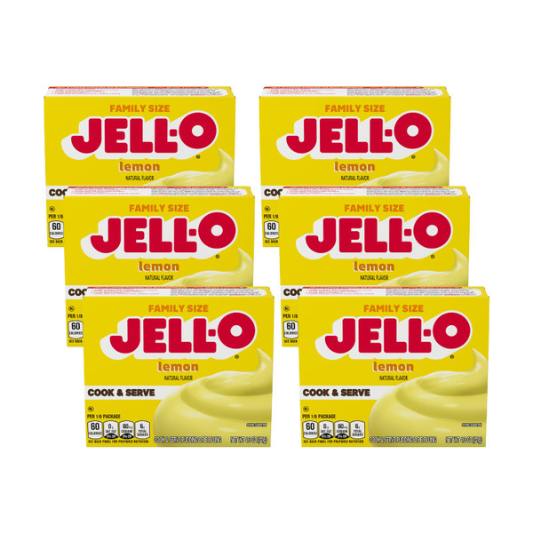 Jell-O Lemon Cook & Serve Pudding Mix 4.3 Ounce Box (Pack of 6)