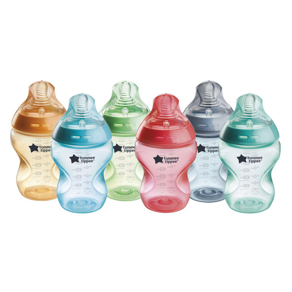 Tommee Tippee Natural Start Anti-Colic 9 oz BPA Free Baby Bottles, 0+ Months, Slow Flow Breast-Like Nipple, Self Sterilizing, Designed for Seamless Transition Between Bottle & Breast, Fiesta,Pack of 6