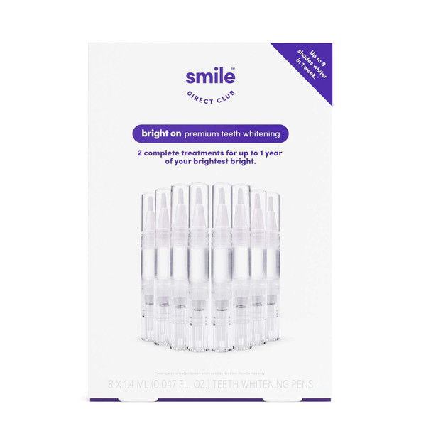 SmileDirectClub Teeth Whitening Kit - 8 1.4ml Gel Pens - Professional Strength Hydrogen Peroxide - Pain Free and Enamel Safe - Up to 9 Shades Whiter in 1 Week SmileDirectClub Teeth Whitening Kit - 8 1.4ml Gel Pens - Professional Strength Hydrogen Peroxide - Pain Free and Enamel Safe - Up to 9 Shades Whiter in 1 Week