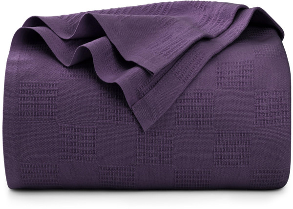 Utopia Bedding Plum 100% Cotton Blanket [King Size - 90x108 Inch] 350GSM Lightweight, Soft and Breathable Thermal Blanket for All Seasons