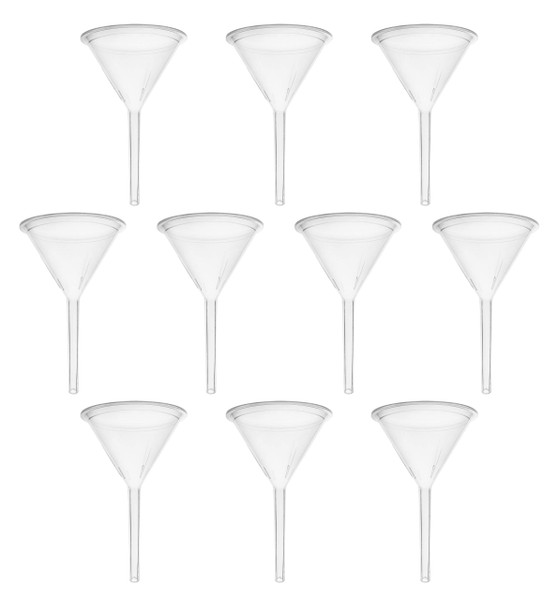 EISCO 10PK Filter Funnels, 2.6" - Polyethylene Plastic - Resistant to Acids & Alkalis - Great for Laboratory, Classroom or Home Use