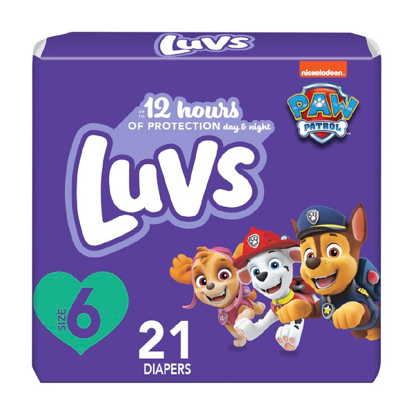 Luvs Diapers - Size 6, 21 Count, Paw Patrol Disposable Baby Diapers