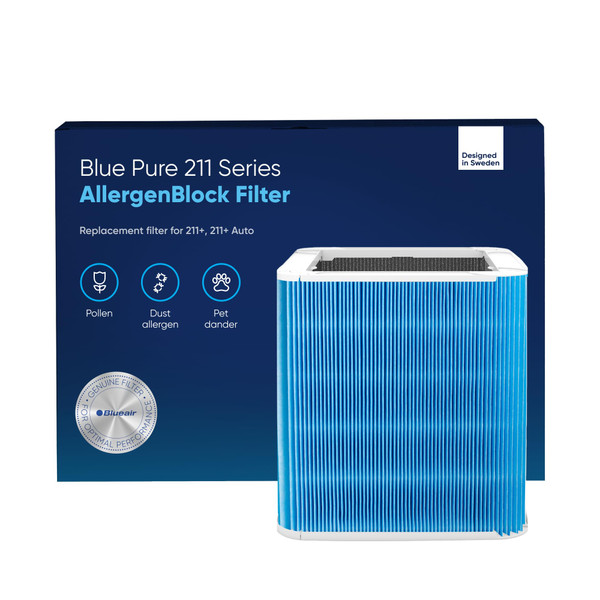 BLUEAIR Blue Pure 211+ Series AllergenBlock Filter, Genuine Replacement for Allergies, Pet Dander, Pollen, Dust - Fits 211+ and 211+ Auto, 3.3" x 20.8" x 12.3"
