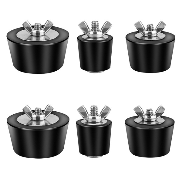 Pool Winterizing Plug Pool Winter Expansion Plugs with SS Screw, Stainless Steel Bolts, Heavy Duty Rubber for Inground & Above Ground Pool,6Pack Pool Return Line Plug(1 Inch, 1.5 Inch, 2 Inch)
