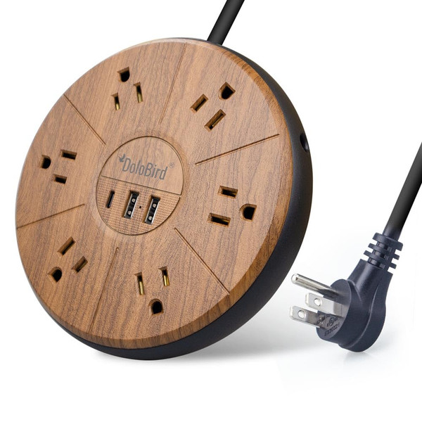 Power Strip Surge Protector 6 AC outlets with USB and USB-C PD 20W Fast Charging 15A 1875W high Power Output Widely Spaced Multi outlets Circuit Breaker Safeguard for Home,Office, Dorm Room