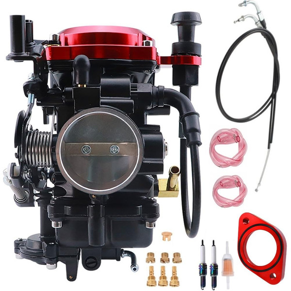 YJGZSVK 883 Carburetor CV40 + 35" Throttle Cable + Intake Manifold for Harley Davidson Sportster 883 XL883 1200 XLH1200 Touring Dyna FXR FXD 1998-2016 Softail 1988-2017 Replace 27490-04 27421-99C