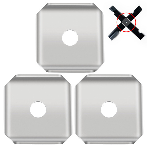 DECKMAN 3 Pcs X-Blade Dual Mulching Blade Adapters 2.8″ W 0.12″ Thick & Center Hole 5/8″ Blades Adapters for All Standard Commercial Mower, Fits XB2 & XB3 NOT Included Blades