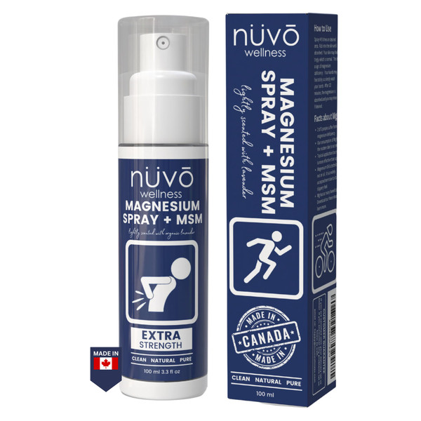 Magnesium Oil Spray with MSM - Spray it Away with Magnesium - Fast Acting Transdermal Formula to Relax Muscles - Lightly Scented with Lavender - Product of Canada 100 ml