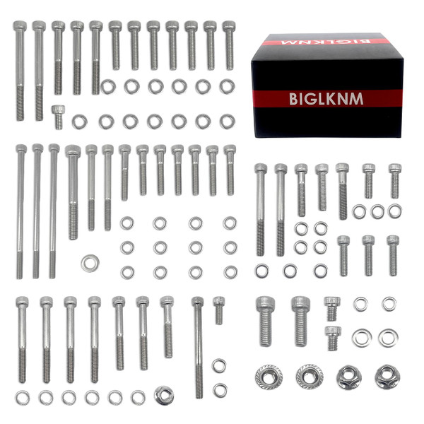 BIGLKNM 102pcs Engine Bolt Screw Kit Set for Honda TRX400EX 400EX 400X SPORTRAX, Car Replacement Accessories Compatible with Honda TRX400EX, Polished Stainless Steel Engine Bolt Kit