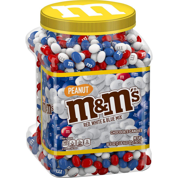 M&M's Peanut Red White & Blue Milk Chocolate (62 Oz),, 62 Ounce (Pack of 36) M&M's Peanut Red White & Blue Milk Chocolate (62 Oz),, 62 Ounce (Pack of 36)