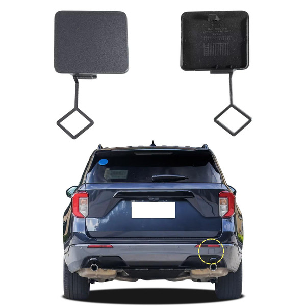 Goholy Car Rear Bumper Tow Hook Cover Compatible with Ford Explorer 2020 2021 2022 2023 74253KX LB5Z17K922AA LB5Z-17K922-AA Small Lid Towing Eye Cap Painted Gray Right Passenger Side