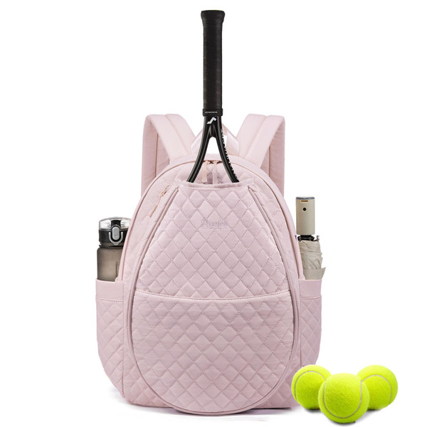 Sucipi Tennis Bags for Women, Lightweight Quilted Tennis Racket Bag, Large Capacity Tennis Backpack for Tennis Racquet, Pickleball Paddles, Badminton