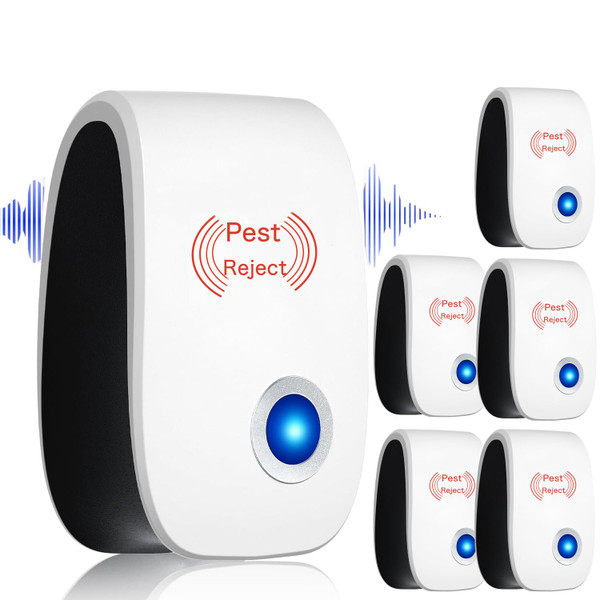 6 Pack Ultrasonic Pest Reject Indoor Mouse Repellent Pest Repellent Ultrasonic Plug in for Spiders, Mices, Mosquitoes, Roaches, Mouse, Rodent, Bugs, Ants, Flies