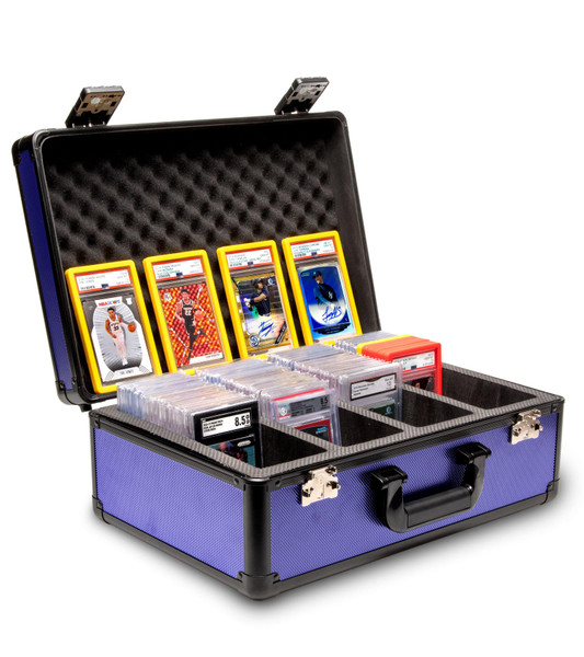 SLAB ARMOR FUSION 4 Row Graded Card Storage Box PSA Card Slab Case For Graded cards Hold 160+ Slabs Graded Card Case PSA Slab Box Graded Card Storage Sports Baseball Card Collector Gifts (NAVY BLUE)