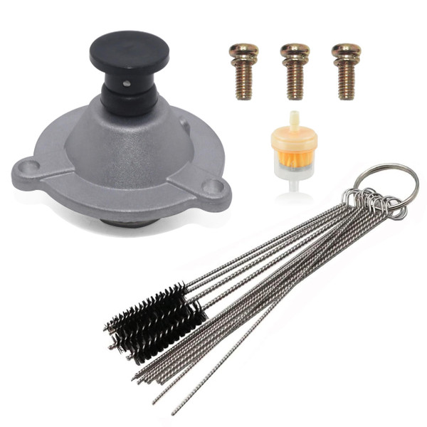 Hippotech Carburetor Primer Diaphragm Cover for Arctic Cat ATV 400 454 500 4X4 2X4 1998-2001,Replacement for Suzuki ALT 125 LT 125 ALT185 Quadrunner 1983-1987 with Carbon Dirt Jet Cleaner Tool Kit