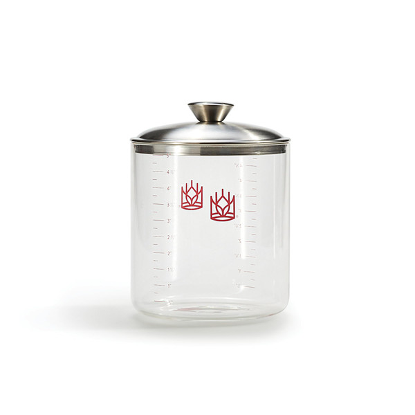 King Arthur Baking Company Glass Sourdough Crock with Lid, 1.5-Quart Capacity