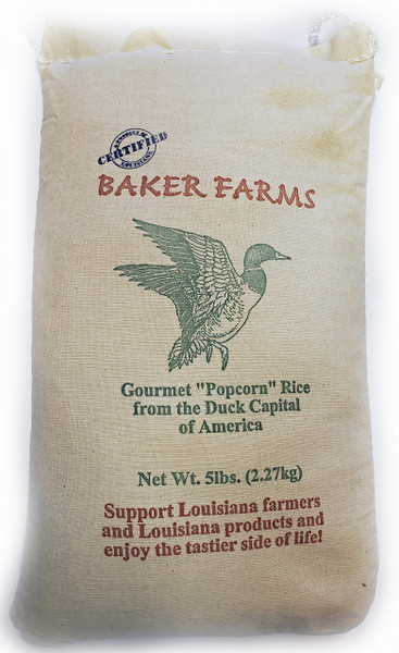 Baker Farms, Gourmet Louisiana Popcorn Rice, 5 lb Sack