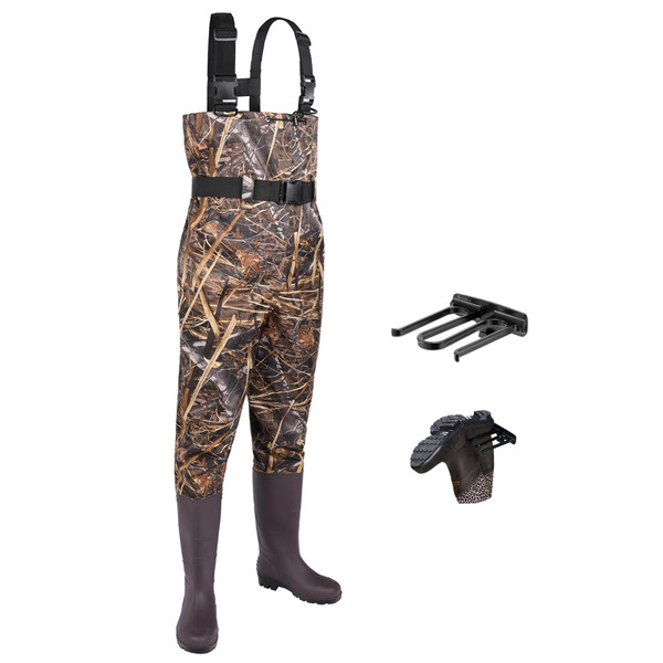 FISHINGSIR Fishing Waders for Men with Boots Womens Chest Waders 2-Ply Nylon/PVC Waterproof for Hunting with Boot Hanger