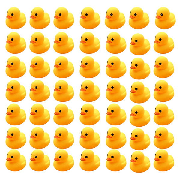 YUERFEILA Kids Bath Duck Toys 50 PCS Mini Rubber Ducks Squeak and Float Duckies Baby Shower Toy Party Decoration for Toddlers Boys Girls (1.6’’)