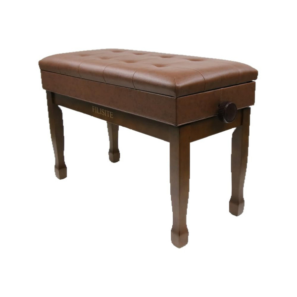 FILISITE Adjustable Height Piano Bench with Storage, Solid Wood Duet Keyboard Stool, Waterproof Padded Seat Cushion, Multi-Use Bench for Piano, Vanity, Living Room, Bedroom XJ750-4(Wood)