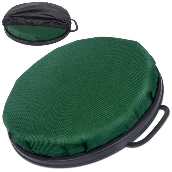 WarBull 360-Degree Swivel Bucket Seat, 5 Gallon Bucket Lid Cushion, Silent Spin Bucket Seat, Comfortable, with Waterproof Cover, for Hunting, Fishing, Gardening and Camping, Green