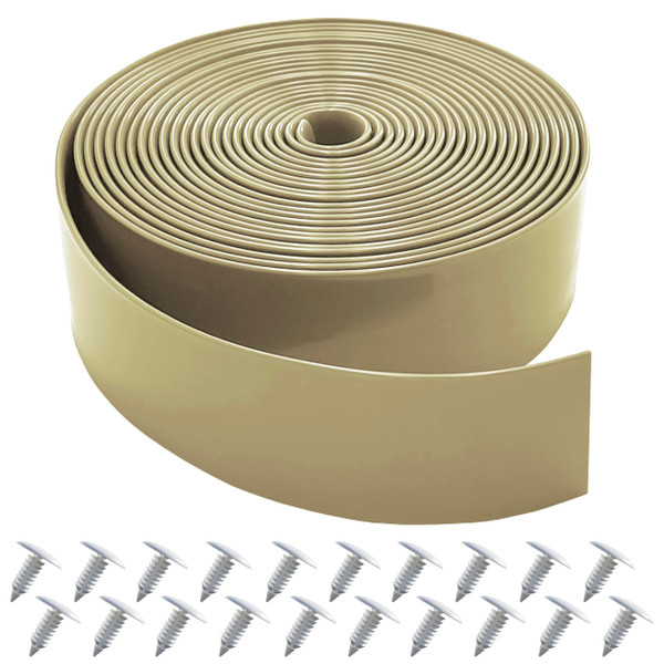 Lumpro Vinyl Straps for Patio Chair Repair Kit 2'' Wide 20 Ft Long Replacement Straps + 20 Free Rivets for Outdoor Lawn Furniture Chaise Lounge Repair (Driftwood)