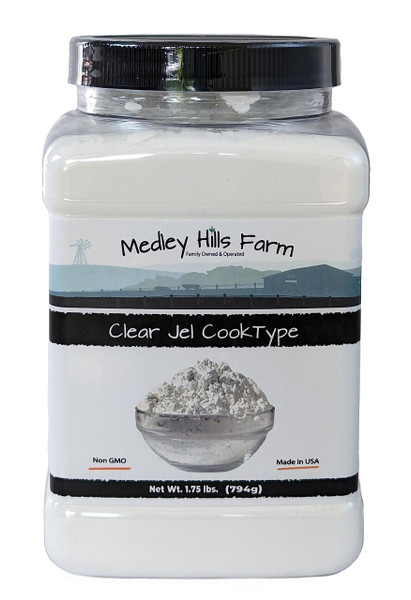 Clear Jel by Medley hills farm 1.75 Lbs. in Reusable Container - Great Clear Jel for canning Pie Filling - Gluten-Free - Non-GMO - Made in USA