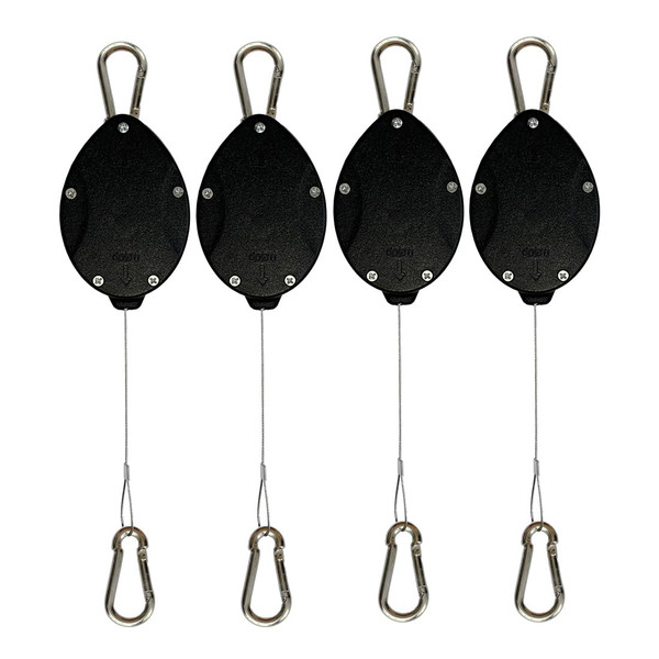 Lythor 4 Pack Plant Hook Pulley, 2024 Upgraded Retractable Plant Hanger Easy Reach Hanging Flower Basket for Garden Baskets Pots and Birds Feeder Hang High up and Pull Down to Water Or Feed
