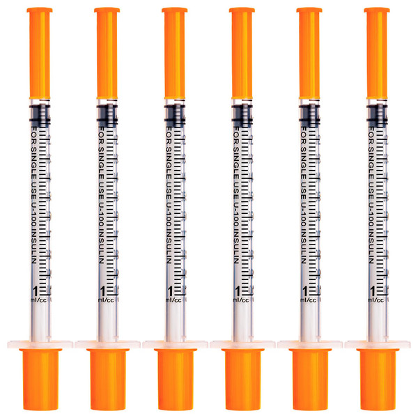 Syringes 1ml with 31 Gauge 5/16" 6mm Disposable Lab Syringe with Cap, 20 Pack