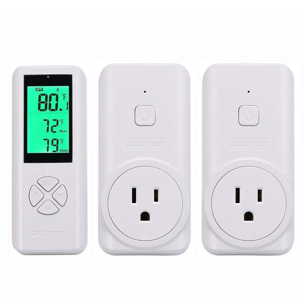 SENSTREE DIGITEN Wireless Temperature Controller, Remote Control Detect Temp, Digital Remote Thermostat, Plug-in Thermostat Outlet