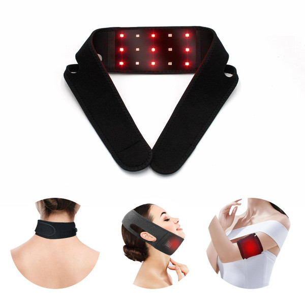 Red Light Therapy Belt for Neck,Timable Red Light Therapy Device,Wearable 660nm Red Light and 850nm Near Infrared Light Therapy for Body,Shoulder,Chin,Neck and Hand Wrist,Suitable for Both Men&Women