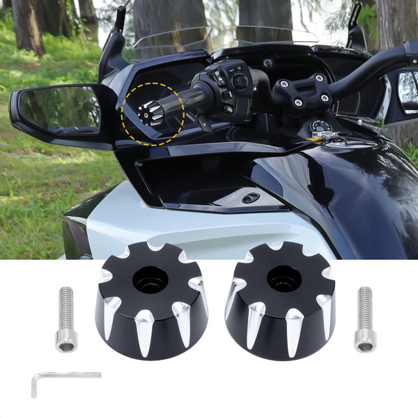 Spyder Bar End Caps 1 Pair Bar End Cap with Screws for Can Am Spyder F3 RT ST 2015 2016 2017 2018-2023 Accessories Aluminum Hand Grip End Cap Black