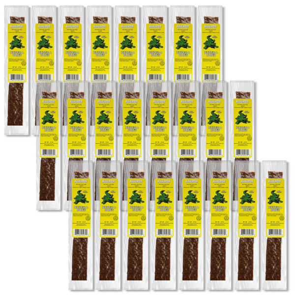 Buffalo Bob's Wild Game Meat Snacks - Alligator Original Jerky Strip (0.75oz, 5 pack) High-Protein Exotic Meat for Adventure Enthusiasts, Stocking Stuffer, Gift for Dad/Men Buffalo Bob's Wild Game Meat Snacks - Alligator Original Jerky Strip (0.75oz, 5 pack) High-Protein Exotic Meat for Adventure Enthusiasts, Stocking Stuffer, Gift for Dad/Men