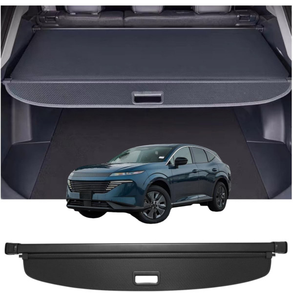 Deluden Retractable Cargo Cover Compatible with Nissan Murano 2025 2026 Shield Security Shade Privacy Screen Tonneau Luggage Trunk Organizers (Carbon Fiber Texture)