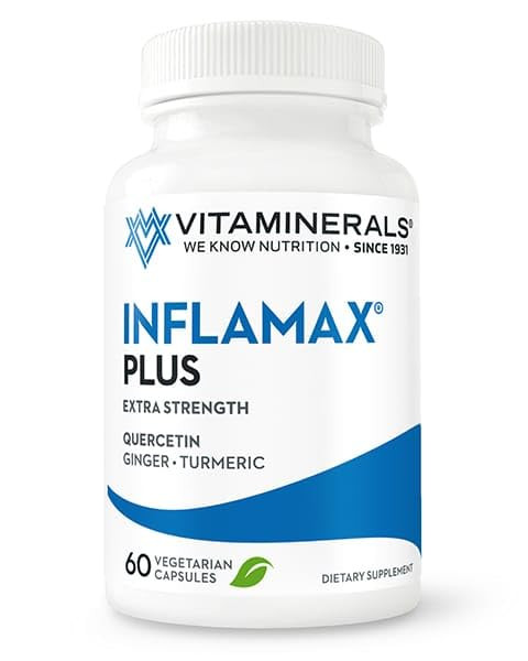 Vitaminerals® 121+ Inflamax® Plus | Quercetin | Proteolytic Enzymes | Ginger | Turmeric | Veggie caps (120)