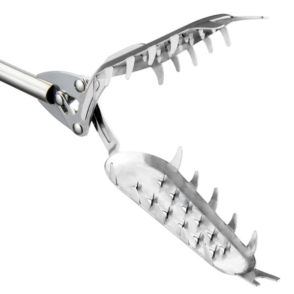 FTH Premium Stainless Steel Grabber Reacher Pickup Tool Heavy Duty Trash Picker Log BBQ Fireplace pits Snake Tongs (41 inch)