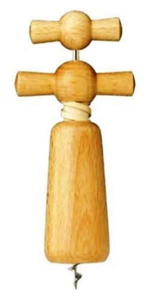 Franmara 3015-BU Beechwood Reverse Helix Style Double-Handle Bistro Corkscrew Opener