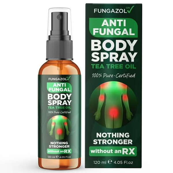 Body Spray with Tea Tree Oil | Fast-Absorbing Antifungal Treatment for Jock Itch, Athlete’s Foot, Ringworm & Nail Fungus | Soothes Itching, Burning & Scaling | Relieves Irritated Skin | 120ml