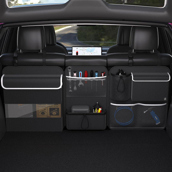 Timoxi Back Seat Trunk Organizer Hanging Car Organizer Trunk Foldable Cargo Storage with 7 Large Pockets