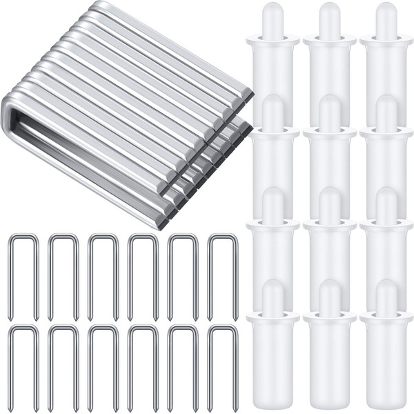 40 Pieces Plantation Shutter Repair Tool Set, Including 20 Spring Loaded Shutter Pins and 20 Louvers Rod Staples Replacement for Windows Tools Supplies