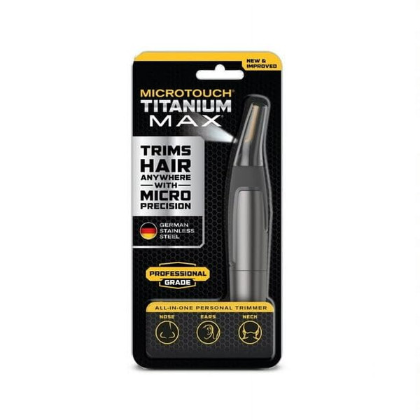 FYNORI Titanium Max Trimmer, Perfect for Ears, Nose, Brows, Sideburns, Goatees, Beards, and Mustachesultra-Thin Head, with Perfectly-Angled, Side-Mounted Blades