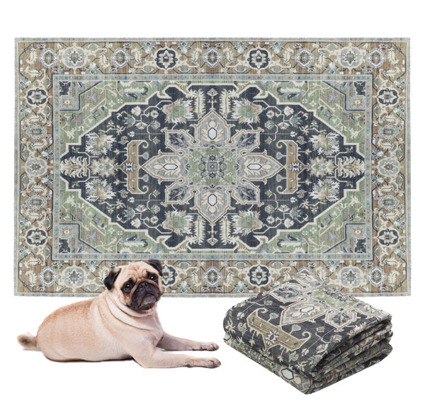 LOVEWAG Washable Dog Pee Pads, 36" x 48", Waterproof, Non-Slip, Super Absorbent, Reusable Machine-Washable, 2-Pack (Sage Forest)