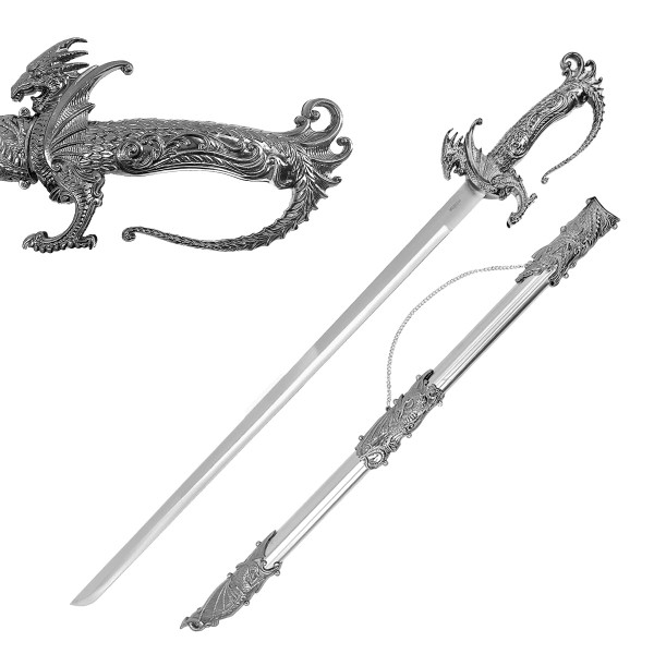 Saint George Dragon Saber - Intricately Designed Dragon Sword - Exquisite Knight Collections for Collectors
